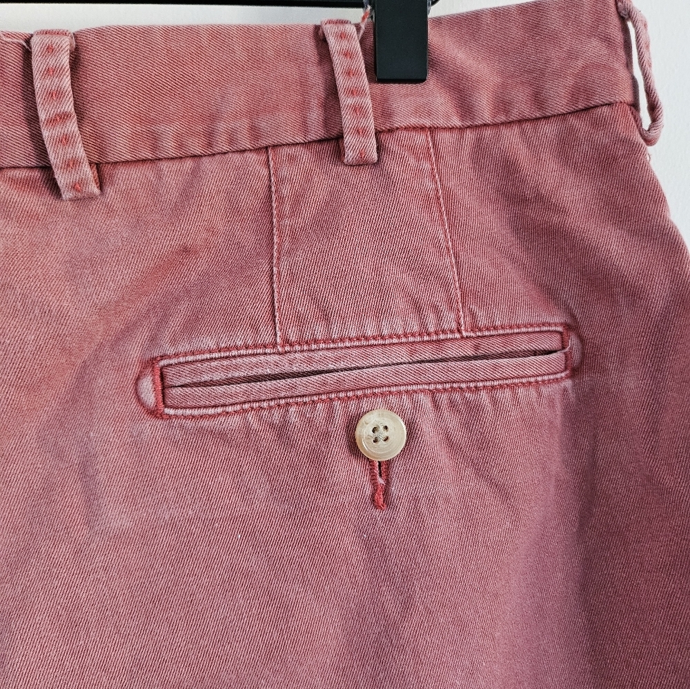 Peter Millar Salmon Red Chino Shorts Sz 35 Pima Cotton Classic Fit Made in Peru - Picture 6 of 10